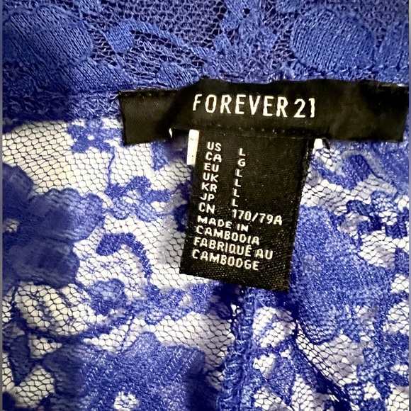Very Sexy Lacey Blue Leggings, Large, Forever 21, Good Preowned Condition - Picture 5 of 5